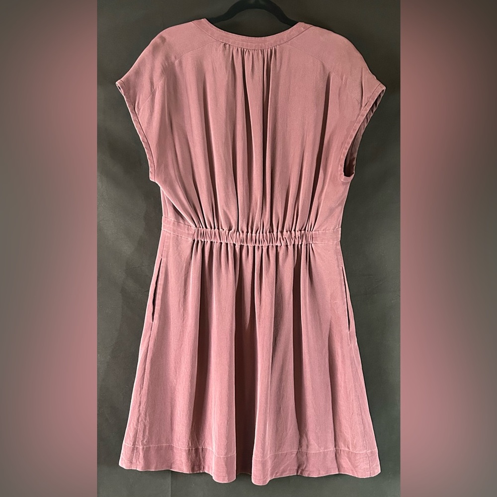 Madewell Mauve Mini Dress Cap Sleeve Casual Pocket Dress Size 8 - Picture 3 of 5